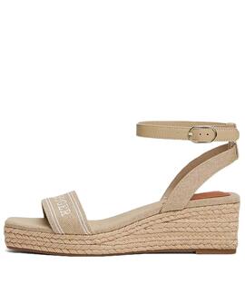 SANDALIAS DE MEDIA CUÑA CON YUTE ESTILO ALPARGATA BEIGE