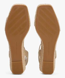 SANDALIAS DE MEDIA CUÑA CON YUTE ESTILO ALPARGATA BEIGE