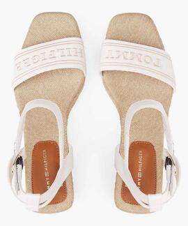 SANDALIAS DE MEDIA CUÑA CON YUTE ESTILO ALPARGATA BLANCA