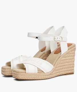 SANDALIAS DE CUÑA CON YUTE ESTILO ALPARGATA BLANCA