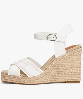 SANDALIAS DE CUÑA CON YUTE ESTILO ALPARGATA BLANCA