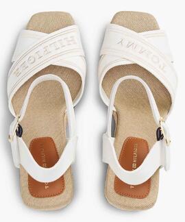 SANDALIAS DE CUÑA CON YUTE ESTILO ALPARGATA BLANCA