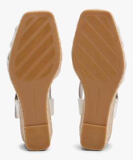 SANDALIAS DE CUÑA CON YUTE ESTILO ALPARGATA BLANCA