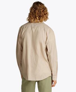 CAMISA DE LINO REGULAR FIT BEIGE
