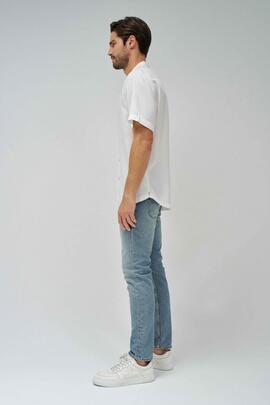 CAMISA MANGA CORTA EN DENIM LIGERO LYOCELL CRUDO