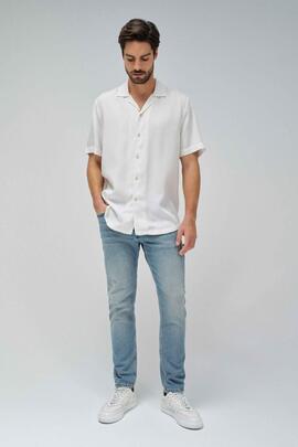 CAMISA MANGA CORTA EN DENIM LIGERO LYOCELL CRUDO