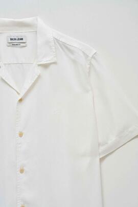 CAMISA MANGA CORTA EN DENIM LIGERO LYOCELL CRUDO