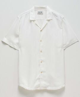 CAMISA MANGA CORTA EN DENIM LIGERO LYOCELL CRUDO