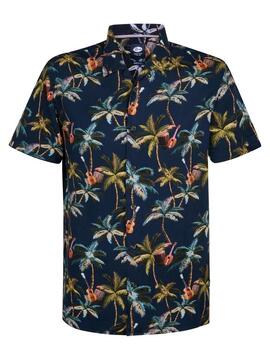 CAMISA MANGA CORTA ESTAMPADO INTEGRAL SEAFOREST AZUL MARINO