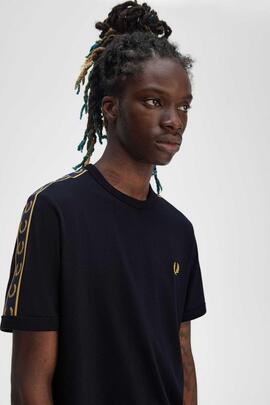 CAMISETA CONTRAST TAPE RINGER NAVY / HONEY