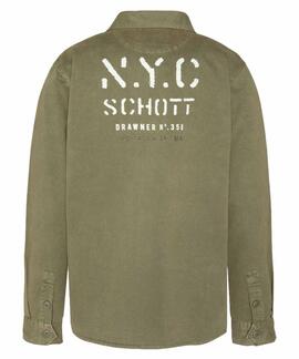 SOBRECAMISA MILITAR SHSTANTONML REGULAR FIT VERDE CAQUI