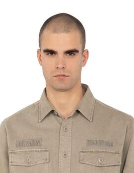 SOBRECAMISA MILITAR SHSTANTONML REGULAR FIT TAUPE