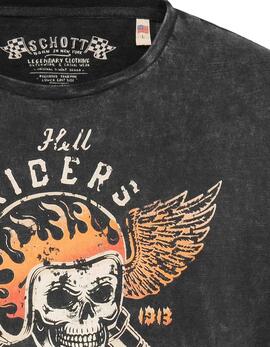 CAMISETA TSBEDFORD REGULAR FIT NEGRA LAVADA