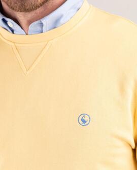 SUDADERA CUELLO CAJA GARMENT DYED MOSTAZA