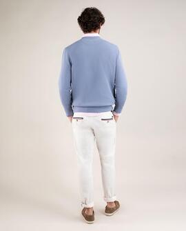 SUDADERA CUELLO CAJA GARMENT DYED AZUL