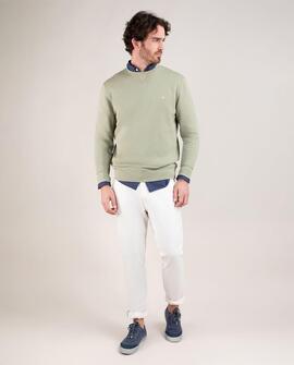 SUDADERA CUELLO CAJA GARMENT DYED KAKI