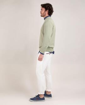 SUDADERA CUELLO CAJA GARMENT DYED KAKI