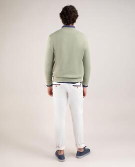 SUDADERA CUELLO CAJA GARMENT DYED KAKI