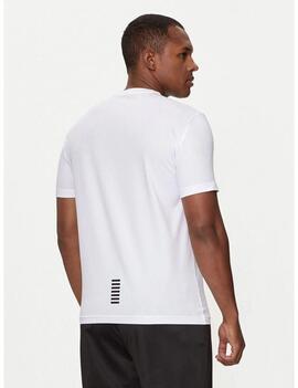 CAMISETA EA7 TRAIN CORE IDENTITY CUELLO REDONDO BLANCA