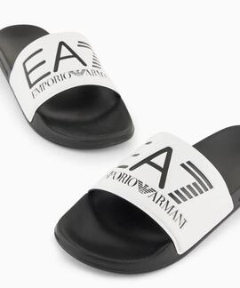 CHANCLAS EA7 SCARPE MAXILOGOTIPO WHITE / BLACK / BLACK