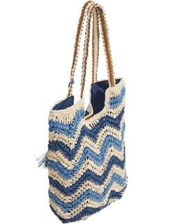 BOLSO TOTE DE RAFIA CASSILDA BALI 595 NAVY