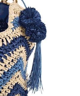 BOLSO TOTE DE RAFIA CASSILDA BALI 595 NAVY