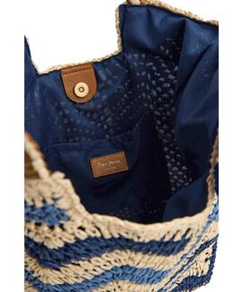 BOLSO TOTE DE RAFIA CASSILDA BALI 595 NAVY