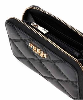CARTERA MEDIANA TASMIN ECOPIEL PESPUNTEADA NEGRA