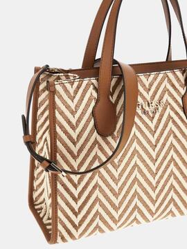 BOLSO DE MANO SILVANA RAFIA MARRÓN Y BEIGE