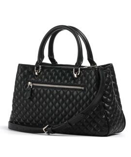 BOLSO DE MANO RIANEE SATCHEL ECOPIEL PESPUNTEADA NEGRA