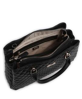 BOLSO DE MANO RIANEE SATCHEL ECOPIEL PESPUNTEADA NEGRA