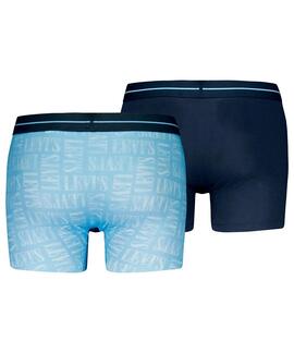 BOXER LEVI'S® MEN DISCHARGE LOGO AOP BOXER BRIEF 2 PACK BLUE