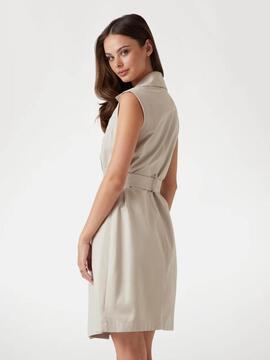 VESTIDO GABARDINA BENEDETTA CON DOBLE BOTONADURA BEIGE