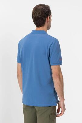 POLO LAVADO BORDADOS A CONTRASTE GARMENT DYED AZUL ÍNDIGO