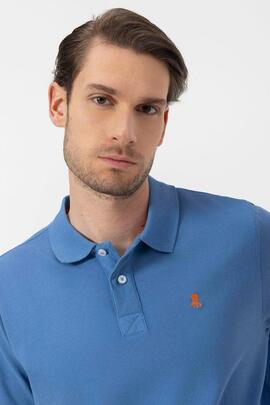 POLO LAVADO BORDADOS A CONTRASTE GARMENT DYED AZUL ÍNDIGO