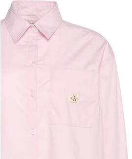 CAMISA CK RELAXED FIT DE POPELÍN ROSA