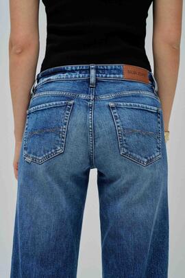 PANTALÓN VAQUERO LOW RISE STRAIGHT DENIM AZUL MEDIO