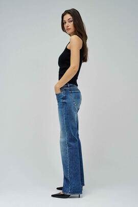 PANTALÓN VAQUERO LOW RISE STRAIGHT DENIM AZUL MEDIO