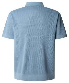POLO MANGA CORTA DE PUNTO CALADO PRESTON 532 SOHO BL AZUL