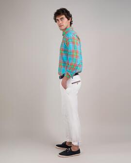 CAMISA TARTÁN TURQUESA
