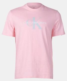 CAMISETA CK HERO RELAXED FIT CON MONOGRAMA ROSA