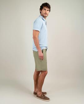 POLO PIQUÉ GARMENT DYED SLIM FIT CELESTE