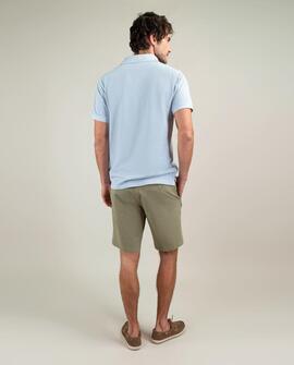 POLO PIQUÉ GARMENT DYED SLIM FIT CELESTE