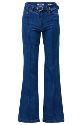 PANTALÓN VAQUERO DESTINY FLARE CON CINTURÓN