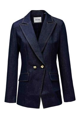 BLAZER SLIM FIT EN DENIM AZUL ÍNDIGO