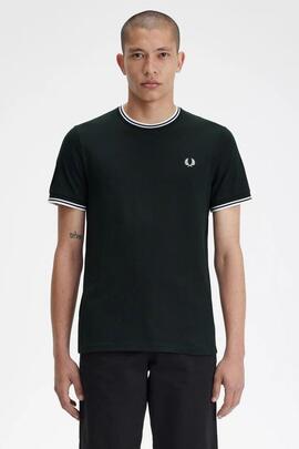 CAMISETA TWIN TIPPED M1588 T50 NIGHT GREEN / SNOW WHITE
