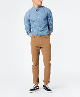ALPHA KHAKI 360º FLEX SKINNY TAPERED LEATHER