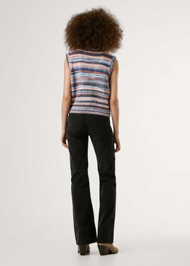 CHALECO DE PUNTO CON RAYAS TEÑIDAS CELESTE VEST 8O5 OSTER WH