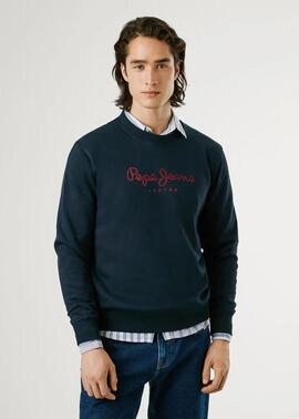 SUDADERA CON LOGO MACBETH PLAIN CREW 594 DULWICH BLUE