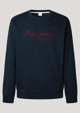 SUDADERA CON LOGO MACBETH PLAIN CREW 594 DULWICH BLUE